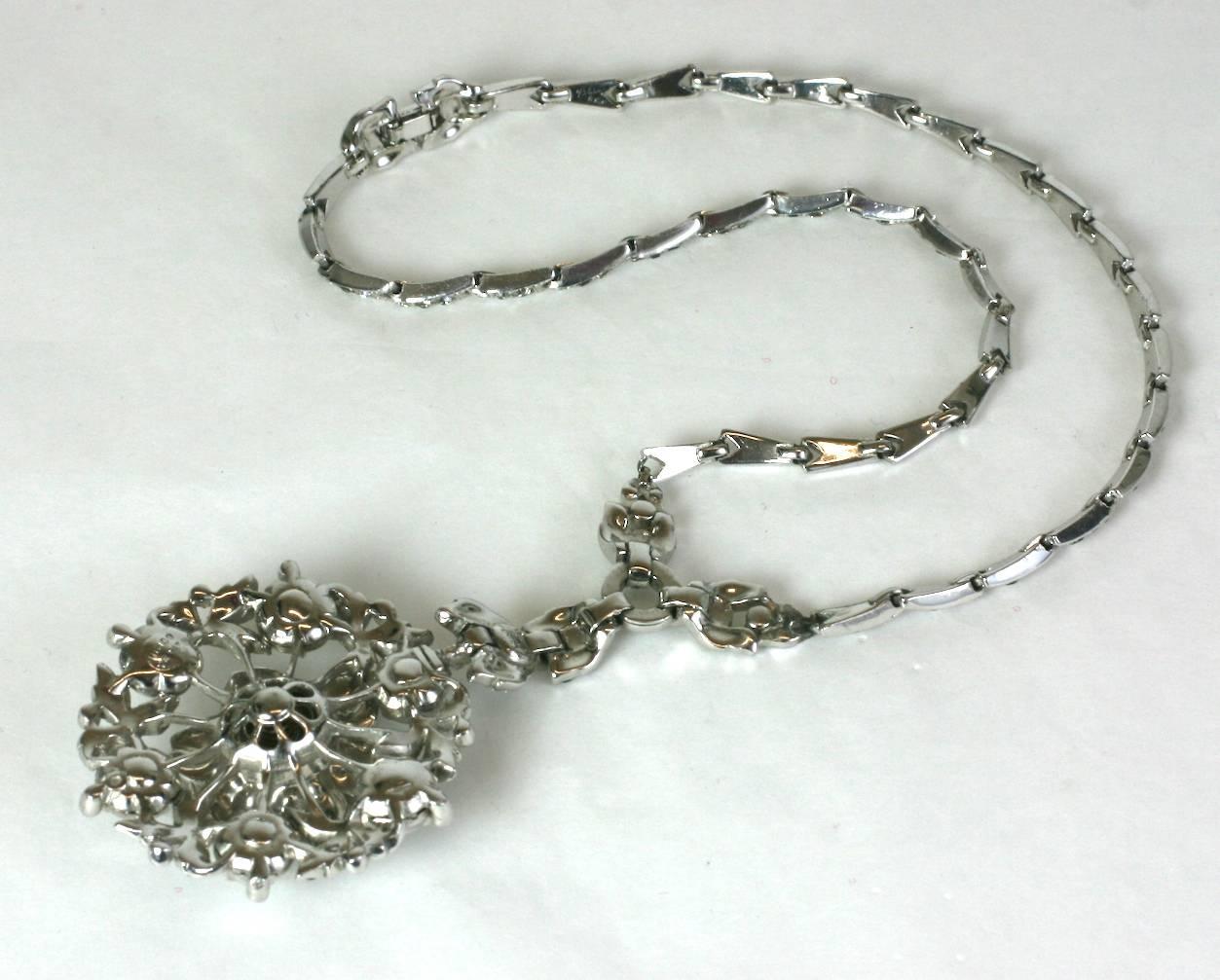 Round Cut Trifari Alfred Philippe  Regence Tremblant Necklace For Sale