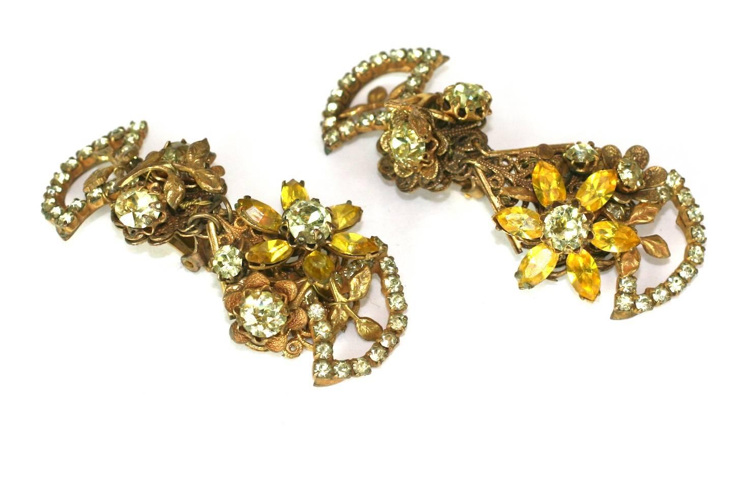 Amourelle Citrine Dangle Earrings In Excellent Condition For Sale In New York, NY