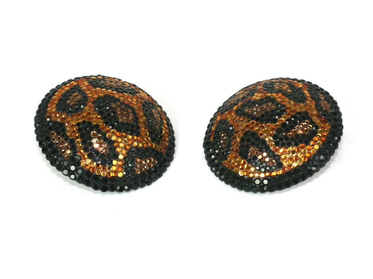 Women's Pave Leopard Earrings For Sale
