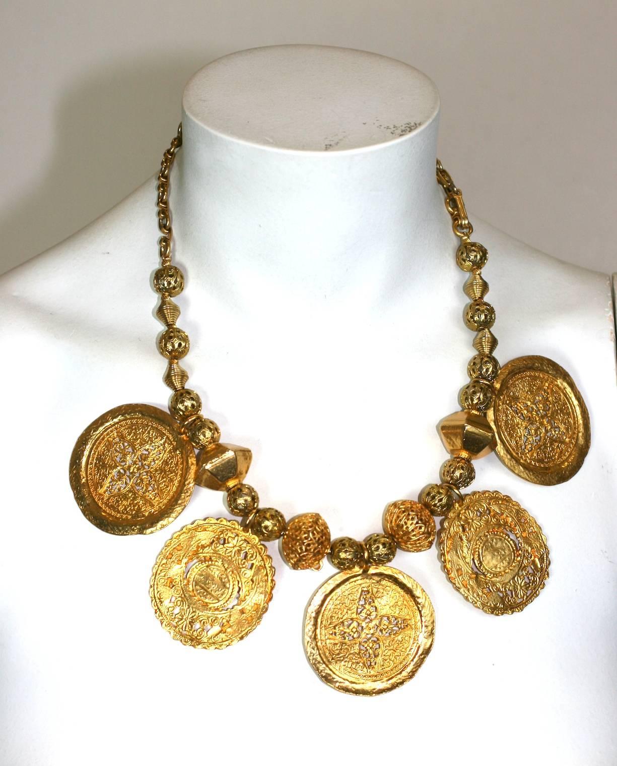Kenneth Jay Lane Ancient Medallion Necklace In Excellent Condition For Sale In New York, NY
