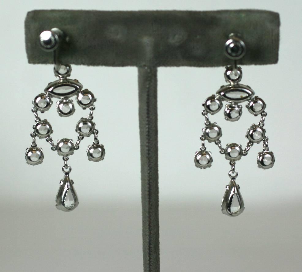 Art Deco Delicate Paste Earrings For Sale