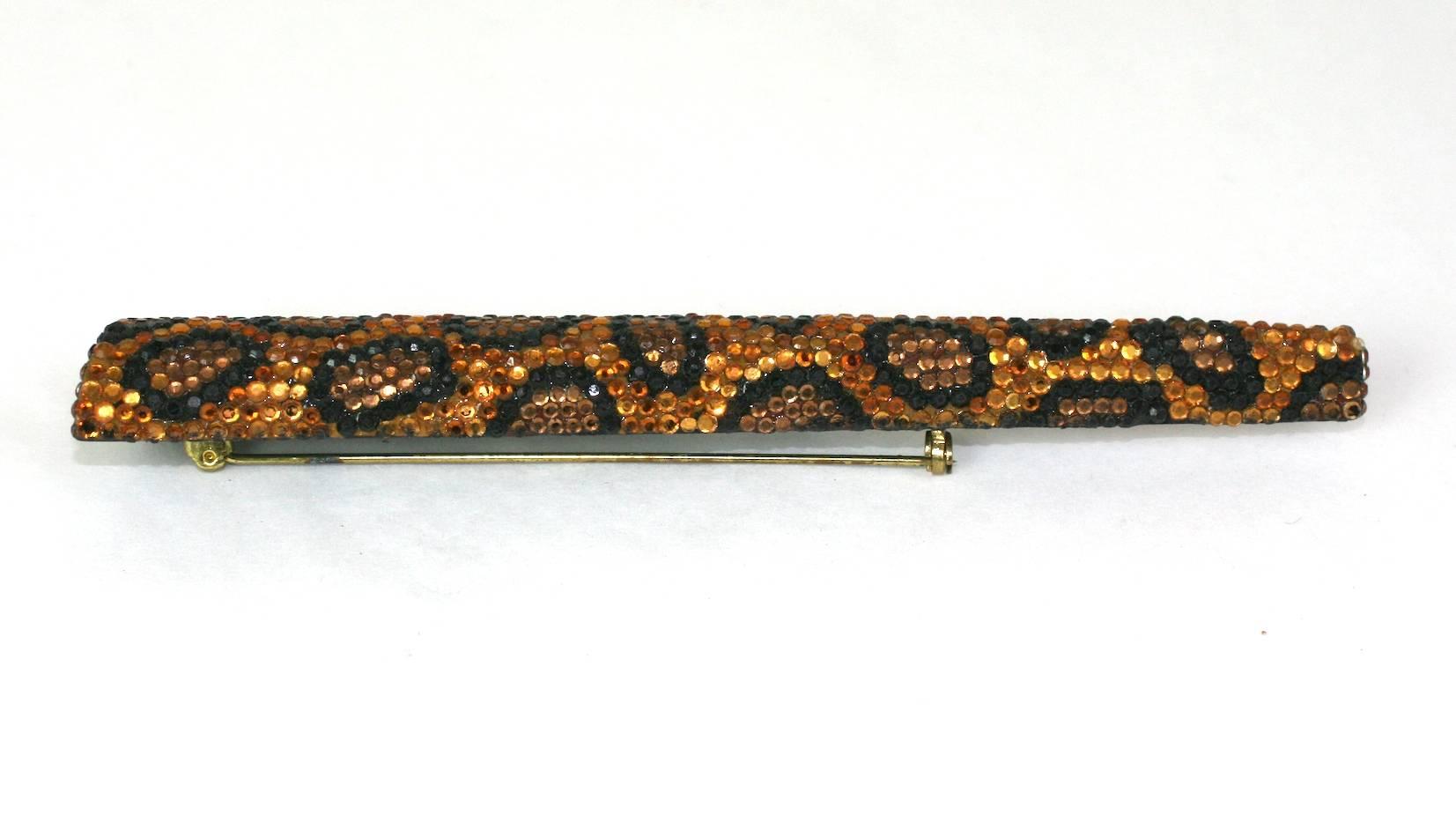 Women's Large Pave Leopard Pattern Brooch, 1980s For Sale