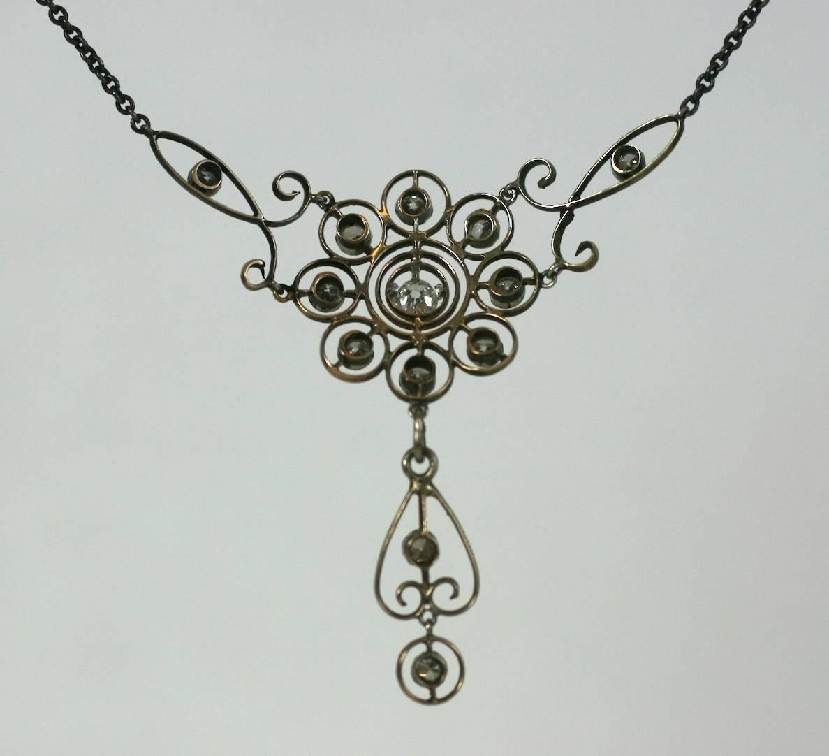 black beads chain with diamond pendant