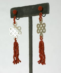 Art Deco Chinese Coral Earrings