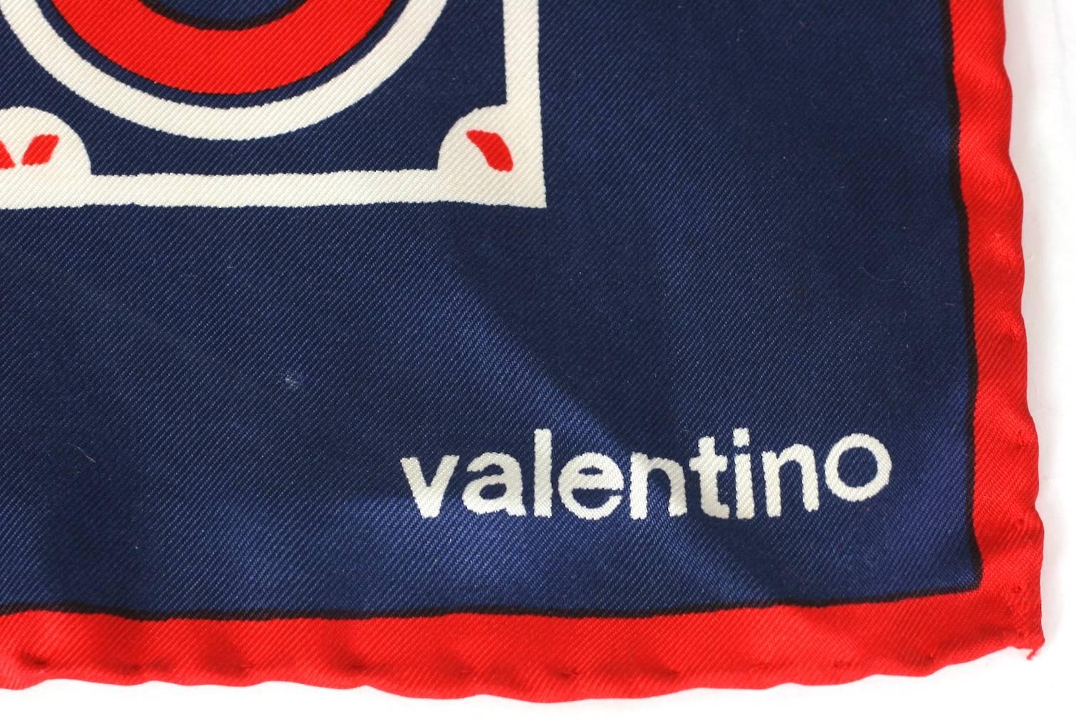 Black Valentino Silk Twill Logo Scarf