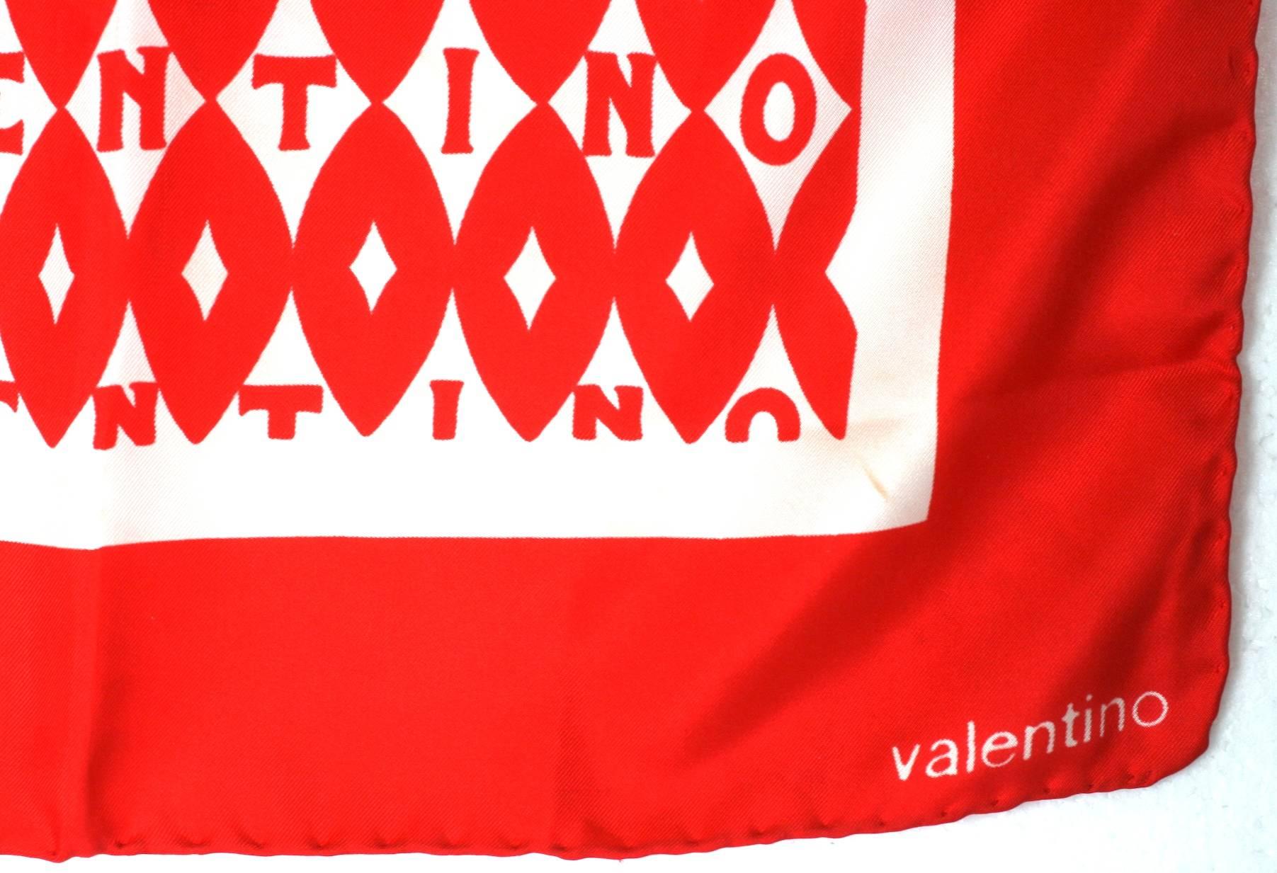 Red Valentino Silk Logo Scarf