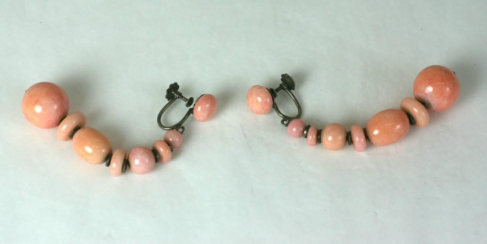 Women's Louis Rousselet Art Deco Faux Coral  Long Earrings  