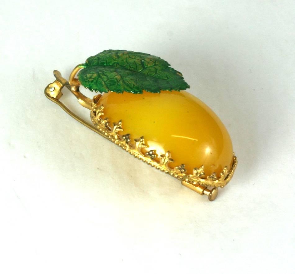 Charming Cis Plum Brooch In Excellent Condition For Sale In New York, NY