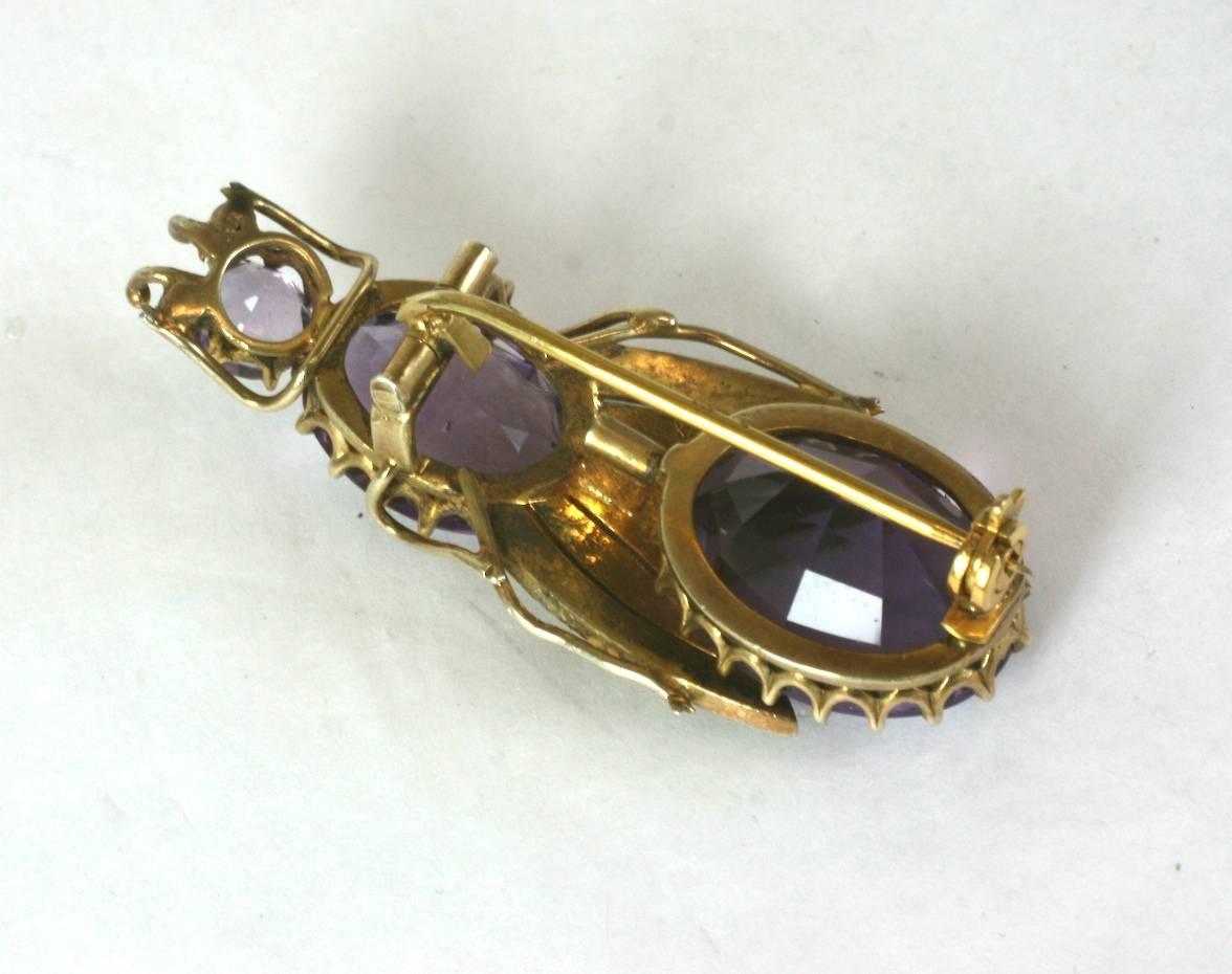 Victorian Amethyst and Seed Pearl Beetle In Excellent Condition For Sale In New York, NY