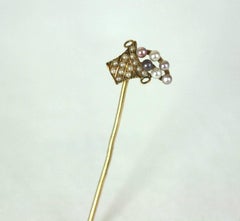 Edwardian Pearl Basket Stickpin