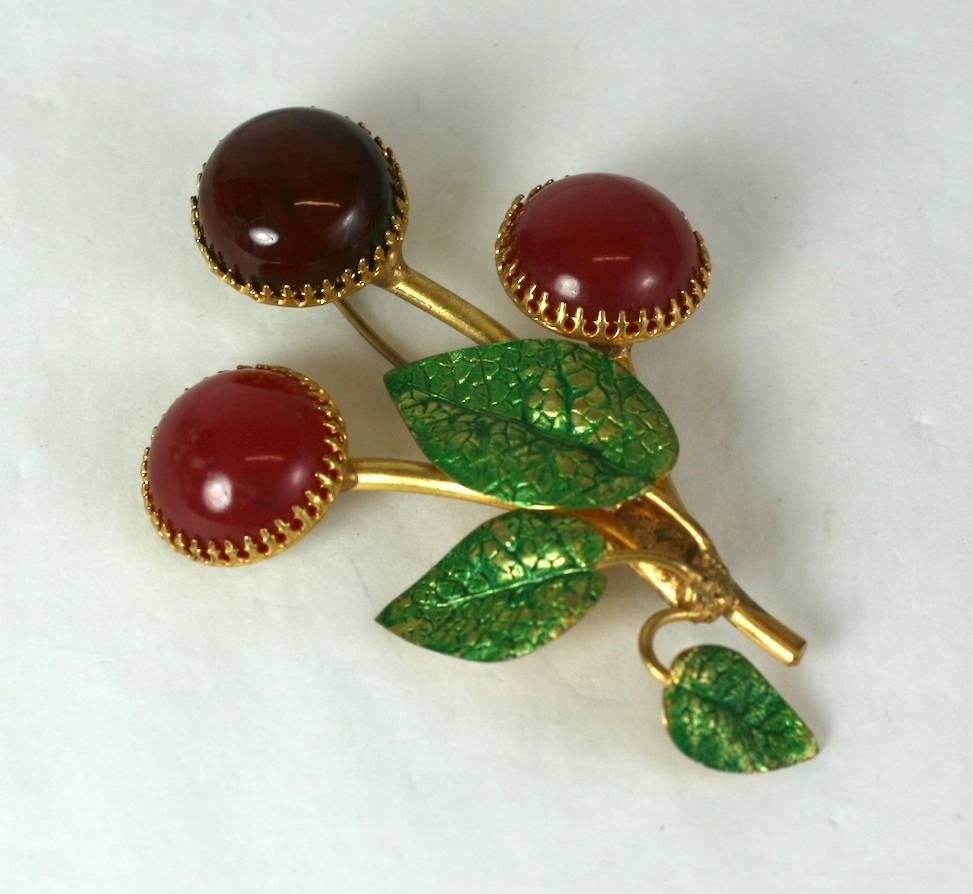 bakelite cherry brooch