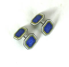 Art Deco Sterling Enamel Cufflinks, Foster and Bailey