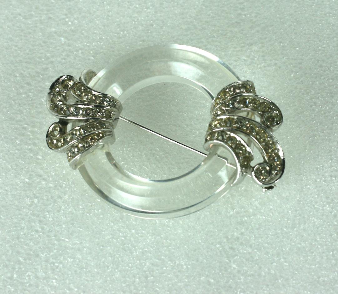 Marcel Boucher Art Deco Ring-Brosche aus Prystal (Art déco) im Angebot