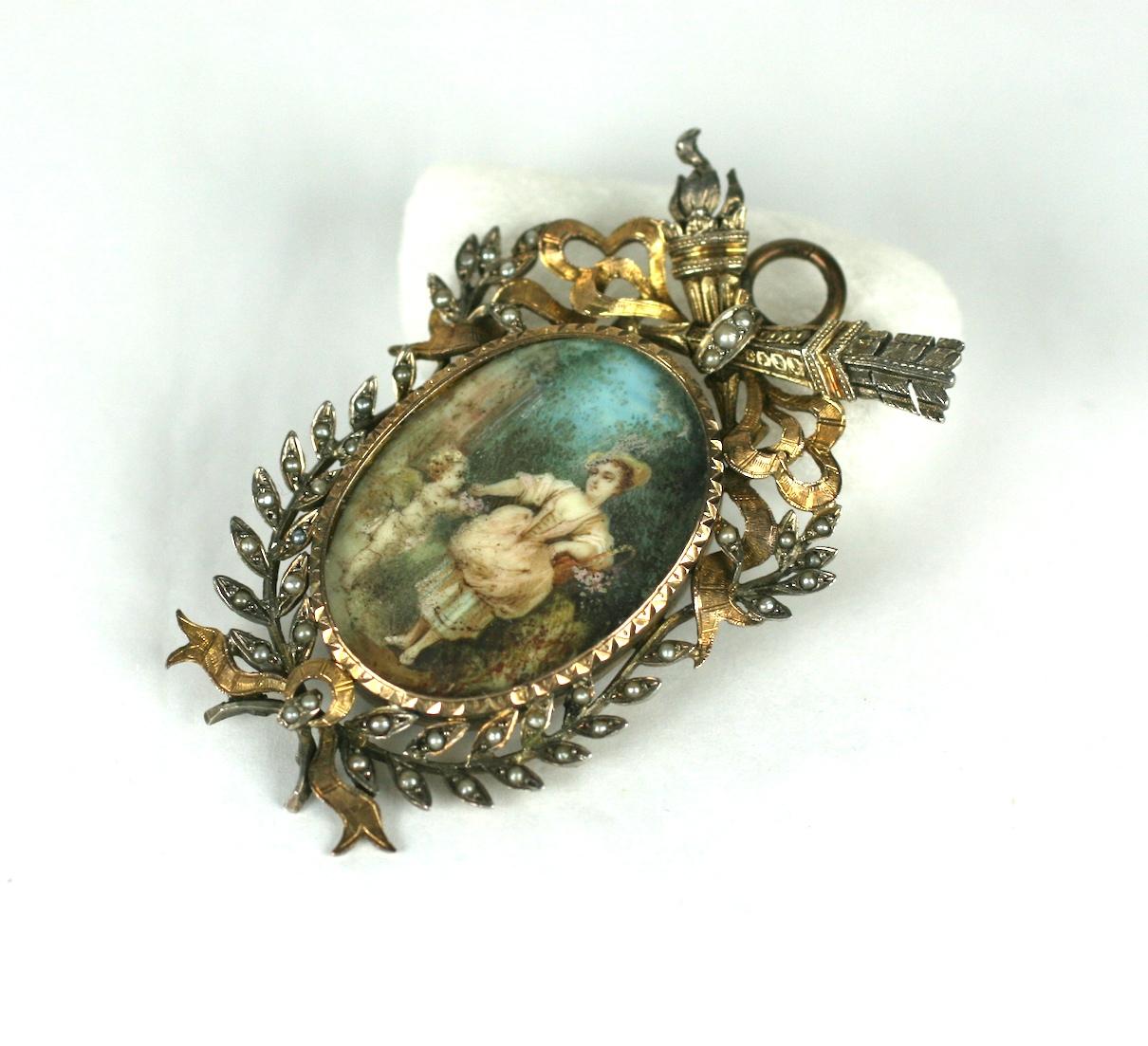 Victorian 19th Century French Miniature Pendant