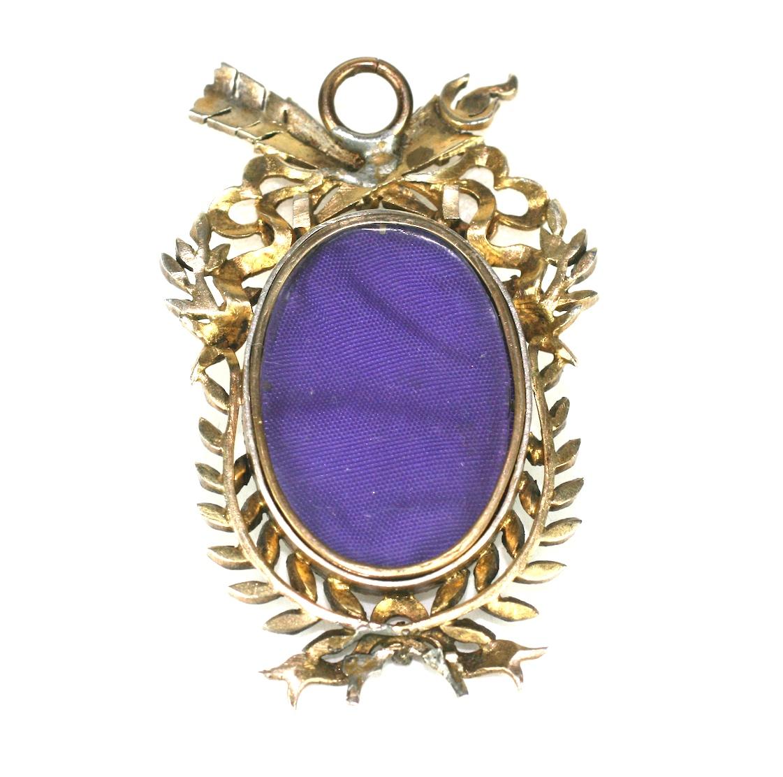 19th Century French Miniature Pendant In Good Condition In New York, NY