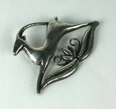 Mexican Sterling Gazelle Brooch
