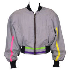 Vintage Gianni Versace Houndstooth Fluo Bomber