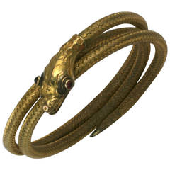 Antique Victorian Coiled Serpent Bracelet