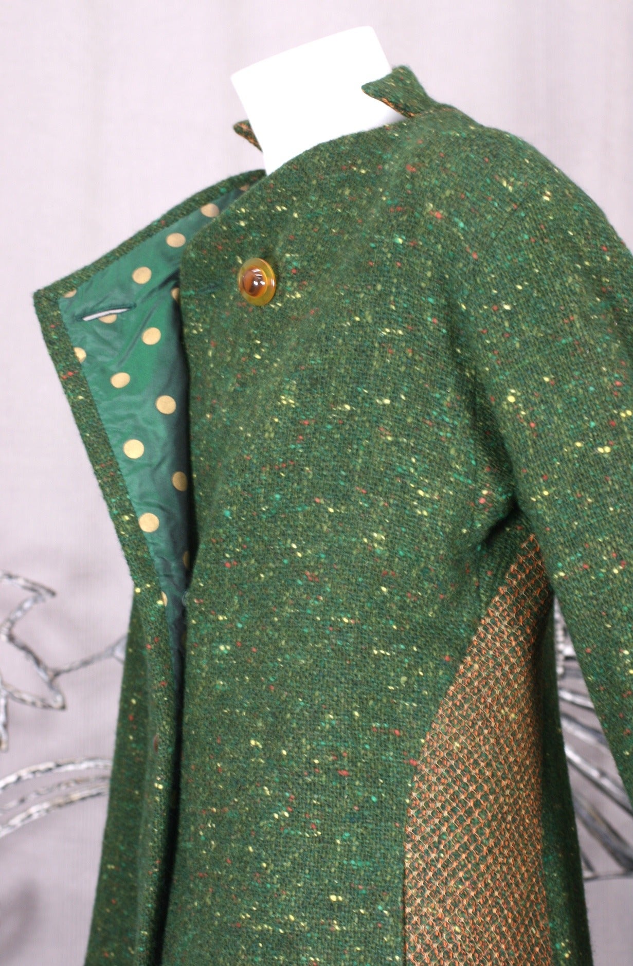 Black Geoffrey Beene Green Tweed Ensemble For Sale