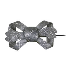 Rare 19th Century Aluminum Bow Brooch