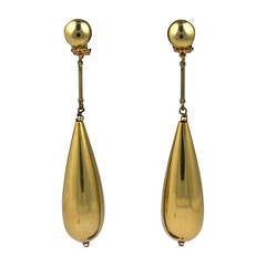 Lanvin Gold Metal Drop Earrings