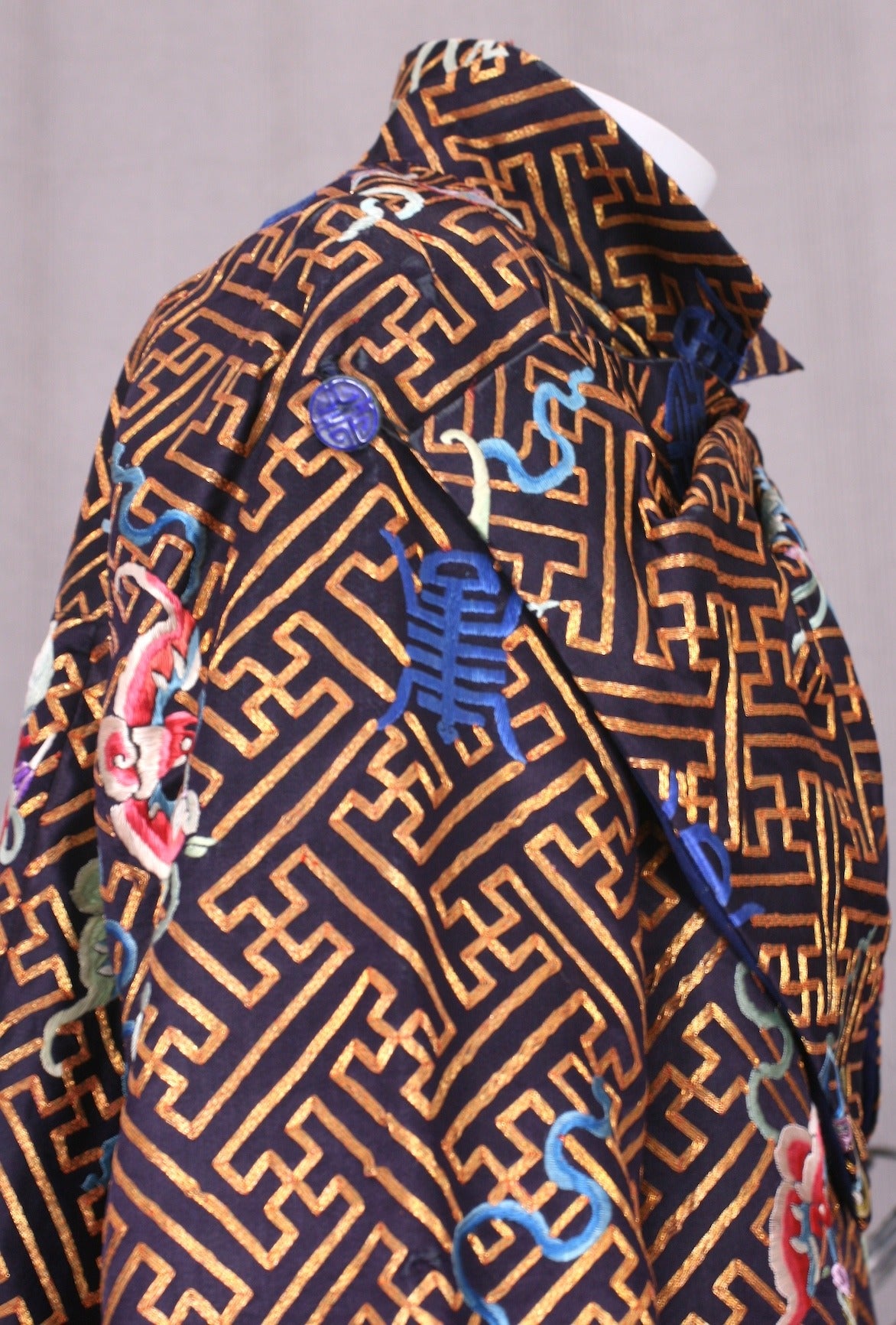 Art Deco Chinese Coat with Massive Bow, 1930's. 1