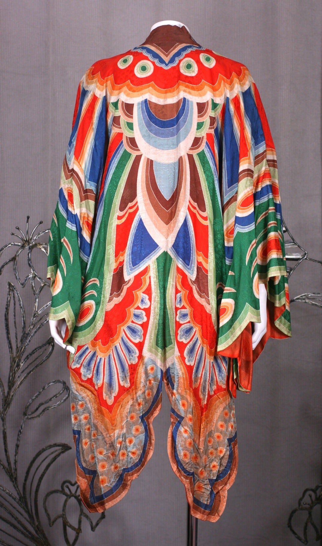 Art Deco Butterfly Kimono Dressing Gown In Good Condition In New York, NY