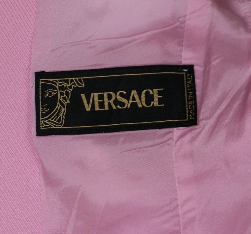 pink versace suit