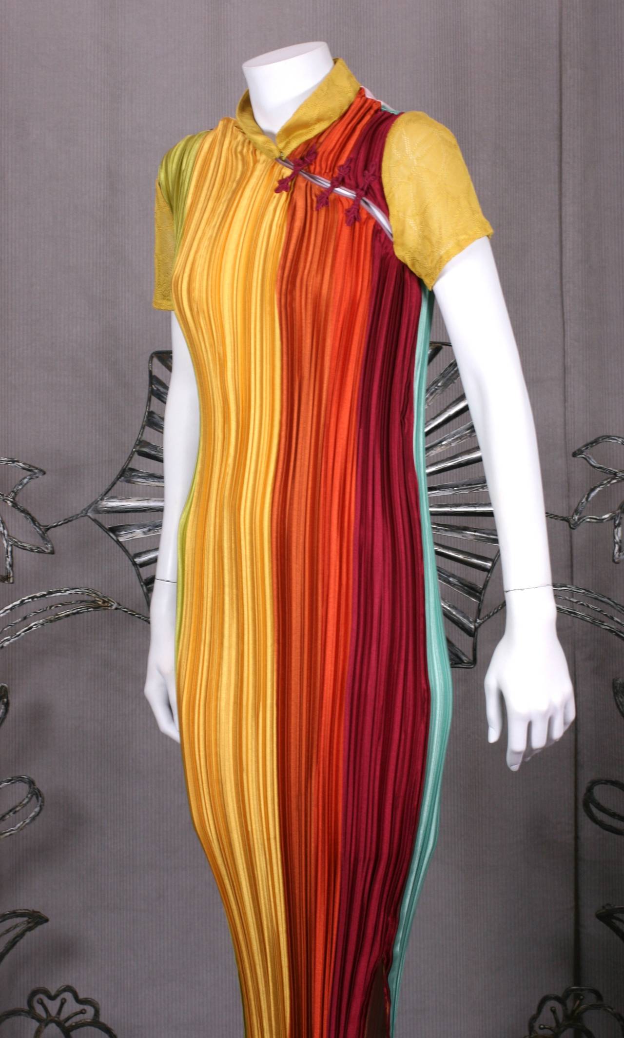 Women's John Galliano Ombre Cheongsam Evening Dress