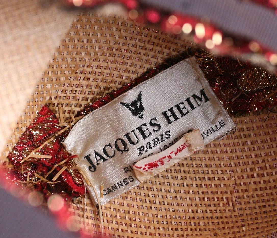 Sombrero de copa Lame Broche Jacques Heim Haute Couture en venta 1
