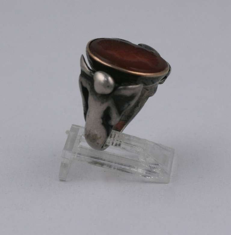 Victorian Antique Carnelian Intaglio Ring, Louis VIII For Sale