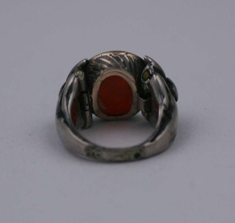 Uncut Antique Carnelian Intaglio Ring, Louis VIII For Sale