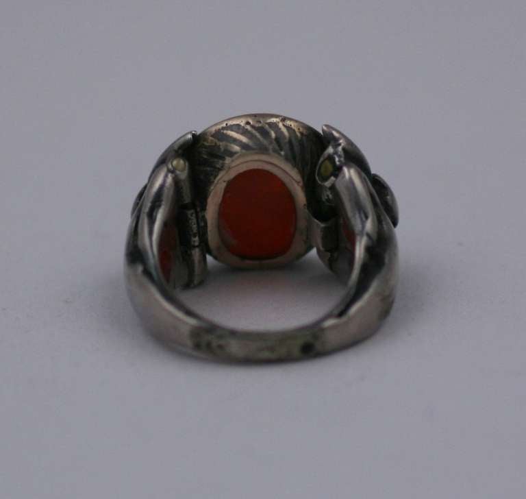 Uncut Antique Carnelian Intaglio Ring, Louis VIII For Sale