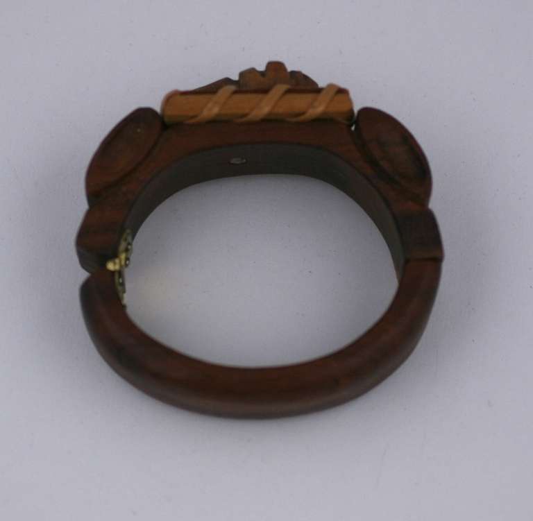 Deco Wood Scottie Cuff In Excellent Condition For Sale In New York, NY