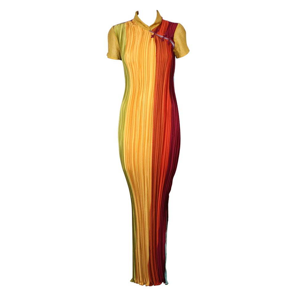 John Galliano Ombre Cheongsam Evening Dress