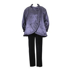Yves Saint Laurent Padded Chinese Satin Coat Ensemble 11