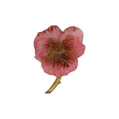 Vintage Fabrice Resin Pansy Brooch