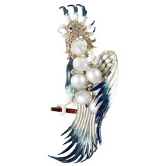 Coro Exotic Parrot Brooch