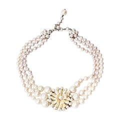 Miriam Haskell Signature Freshwater Pearl Flower Necklace 5