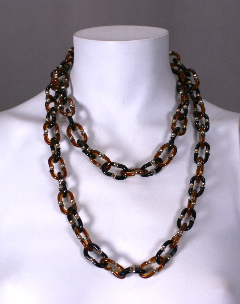 glass chain link necklace