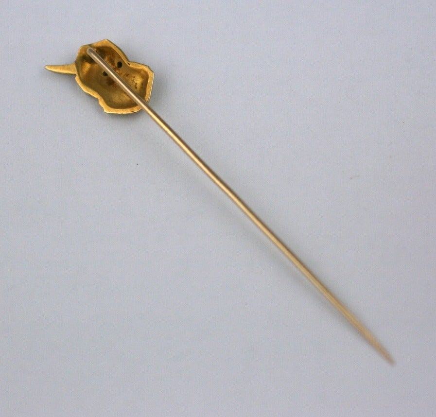 Antique Gold Devil Stickpin In Excellent Condition For Sale In New York, NY