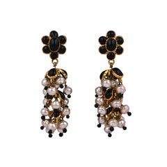 Retro Chanel Anglo Indian Tiered Gripoix Earrings