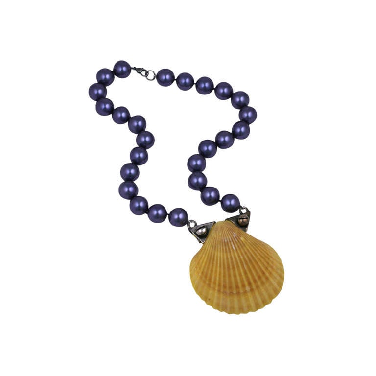 Industrial Scallop Shell Necklace, MWLC For Sale