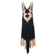 Amazing Art Deco Chiffon Gown with Hydrangea Lace 8
