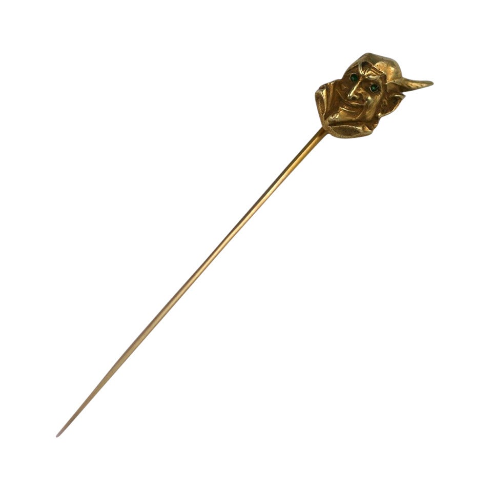 Antique Gold Devil Stickpin For Sale