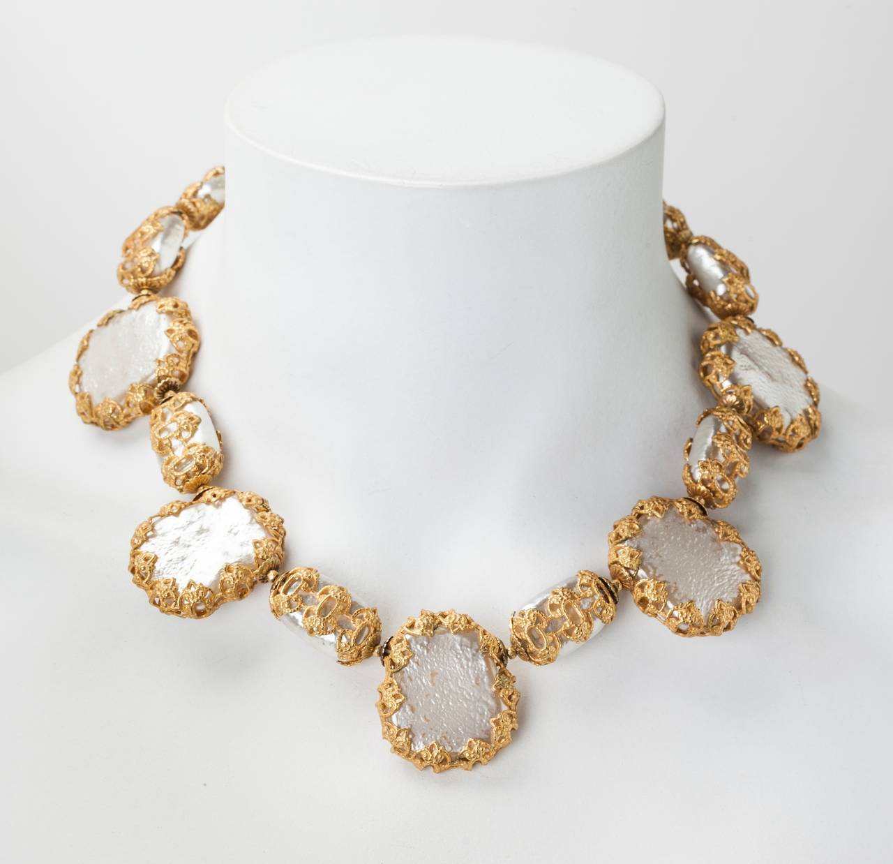 Women's Miriam Haskell Unusual Faux Baroque Pearl Necklace
