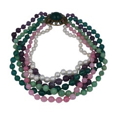 Maison Gripoix for Chanel Moughal  Multi Strand Necklace