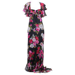 Dolce Gabbana Chiffon Floral Corset Gown