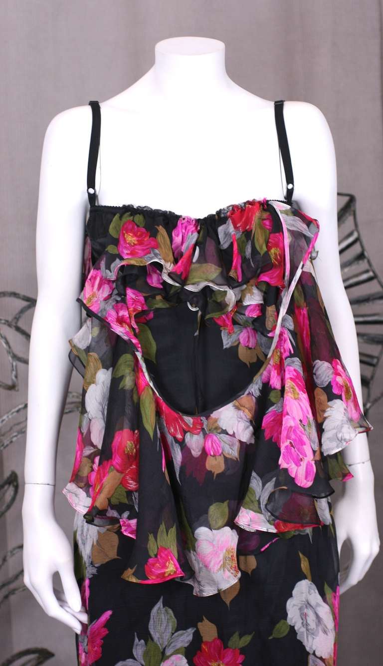 Dolce Gabbana Chiffon Floral Corset Gown 1