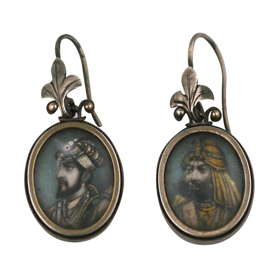 19th Century Indian Miniature Earrings